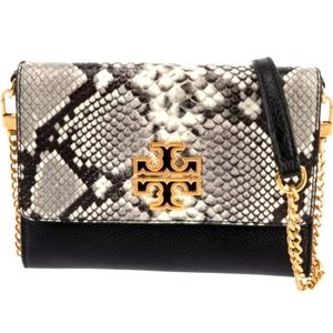 Tory Burch Snake Leather Crossbody/Shoulder Bag, 7.25" × 6"